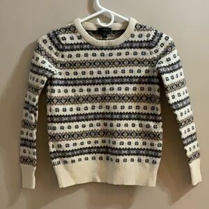 J Crew kids  Cream Patterned Sweater